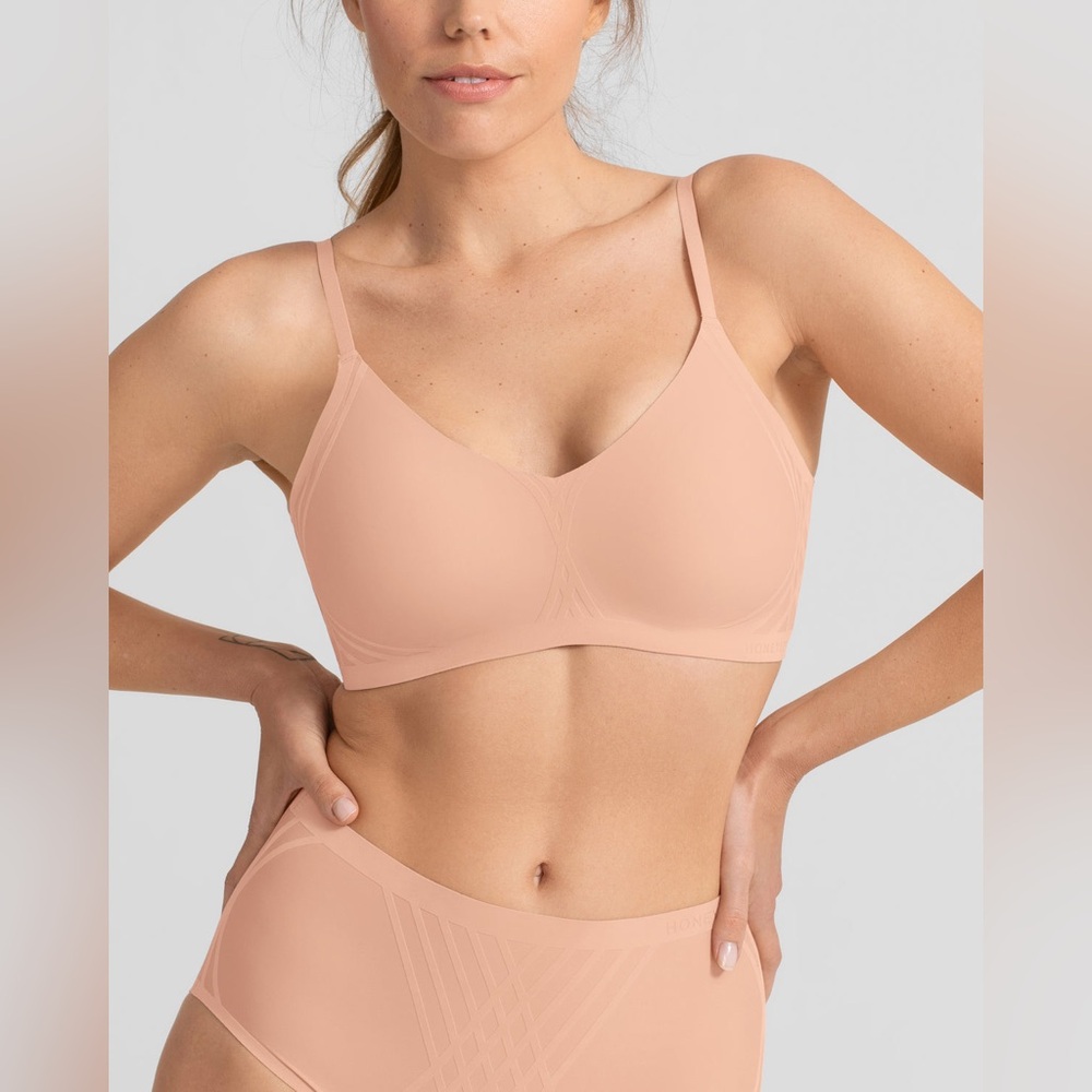 NWT Honeylove LiftWear Silhouette Wireless Bra Blush Pink Size 1X